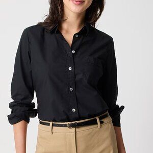 NEW NWT J. Crew Factory Button-up cotton poplin shirt in signature fit in Black